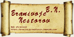 Branivoje Nestorov vizit kartica